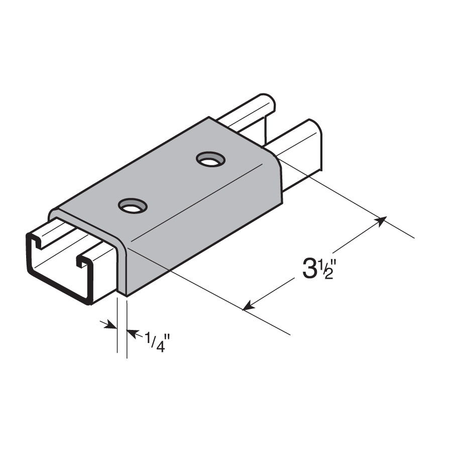Flexstrut FS-5342 Splice Plate Drawing With Dimensions