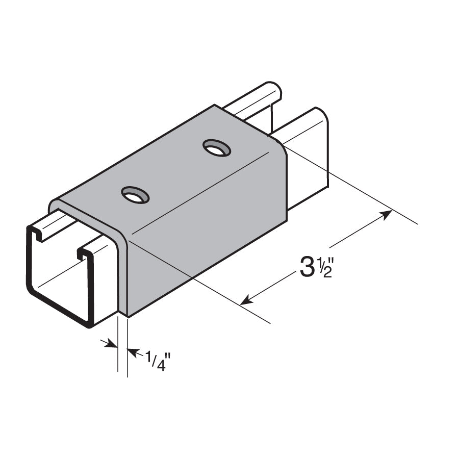 Flexstrut FS-5352 Splice Plate Drawing With Dimensions