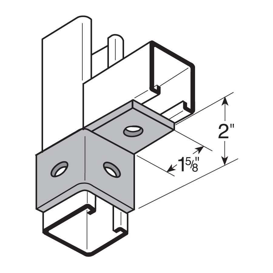 Flexstrut FS-5510 Corner Channel Connection Drawing With Dimensions