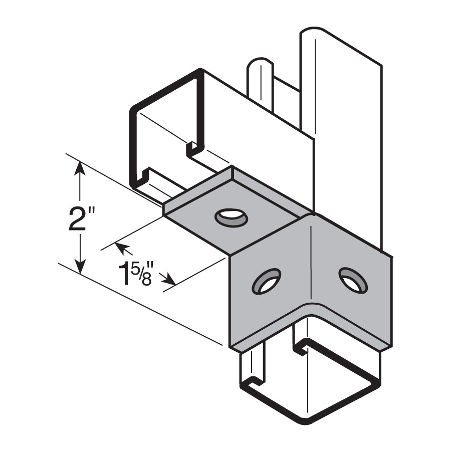 Flexstrut FS-5511 Corner Channel Connection Drawing With Dimensions