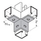Flexstrut FS-5512 2-Way Corner Channel Connection Drawing With Dimensions