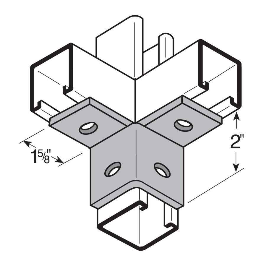 Corner Channel Guide 4-Hole 2-Way Corner Channel Connection - Electro-Galvanized – Fasteners ...