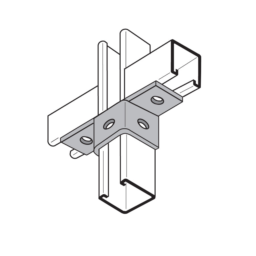 5-Hole 2-Way Channel Wing Connector - Electro-Galvanized – Fasteners Plus