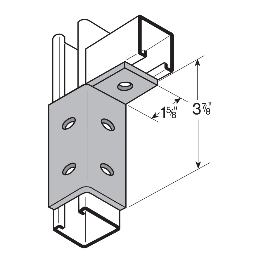 Flexstrut FS-5516 Corner Channel Connector Drawing With Dimensions