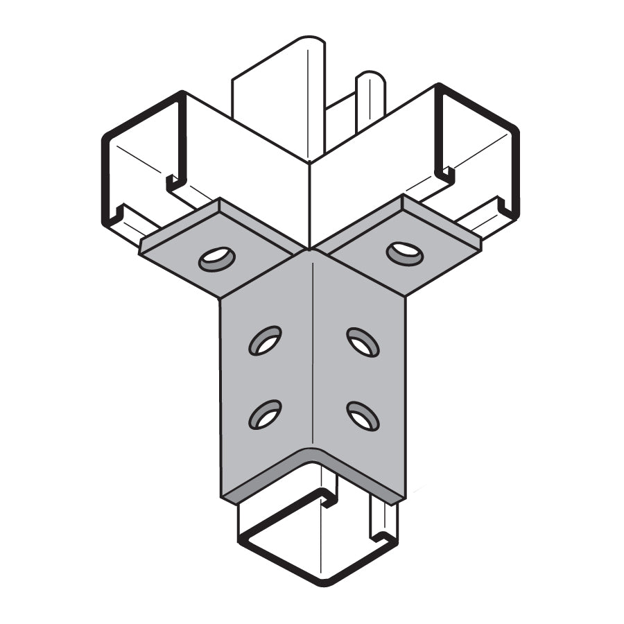 6-Hole 2-Way Channel Wing Connector - Electro-Galvanized – Fasteners Plus