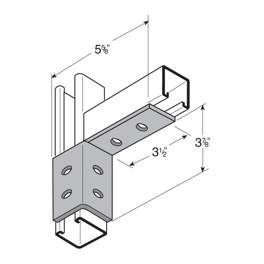 Corner Channel Guide 6-Hole Corner Channel Connection Right-Hand - Electro-Galvanized ...