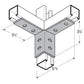 Flexstrut FS-5523 2-Way Channel Wing Connector Drawing With Dimensions