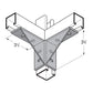 Flexstrut FS-5529 2-Way Channel Connector Drawing With Dimensions