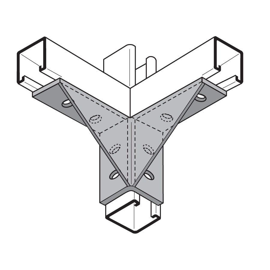 8 Hole 2-Way Channel Connector - Electro-Galvanized – Fasteners Plus
