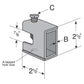 Flexstrut Beam Clamp With Tapped Hole Drawing With Dimensions
