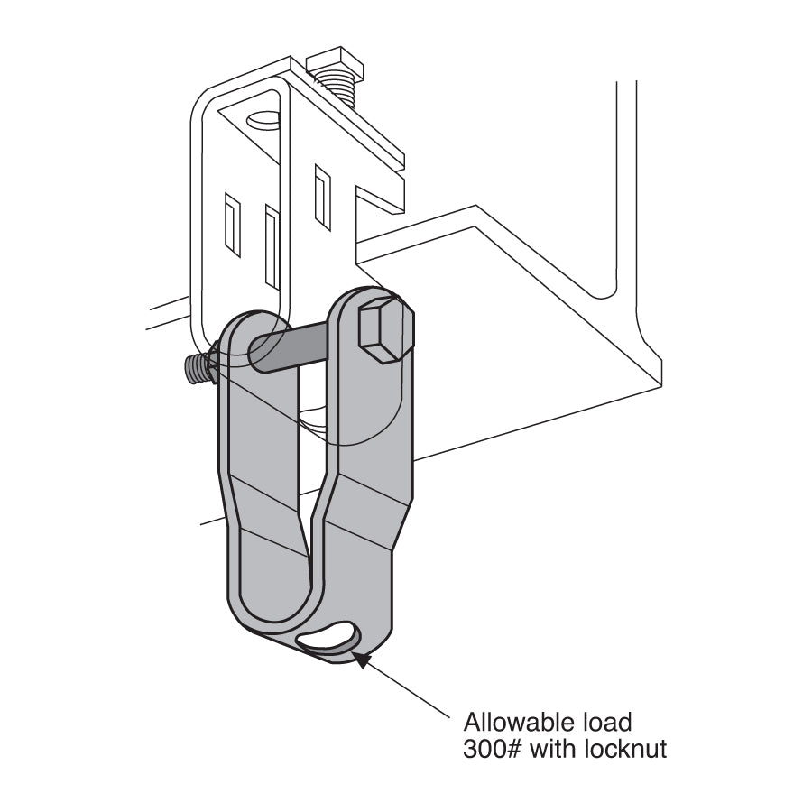 Flexstrut Swivel Hanger With Hardware Drawing With Dimensions