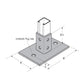 Flexstrut 2-Hole Single Channel Post Base Drawing With Dimensions