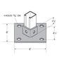Flexstrut Single Channel Post Base Drawing With Dimensions