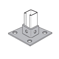 Flexstrut Square Single Channel Post Base Drawing