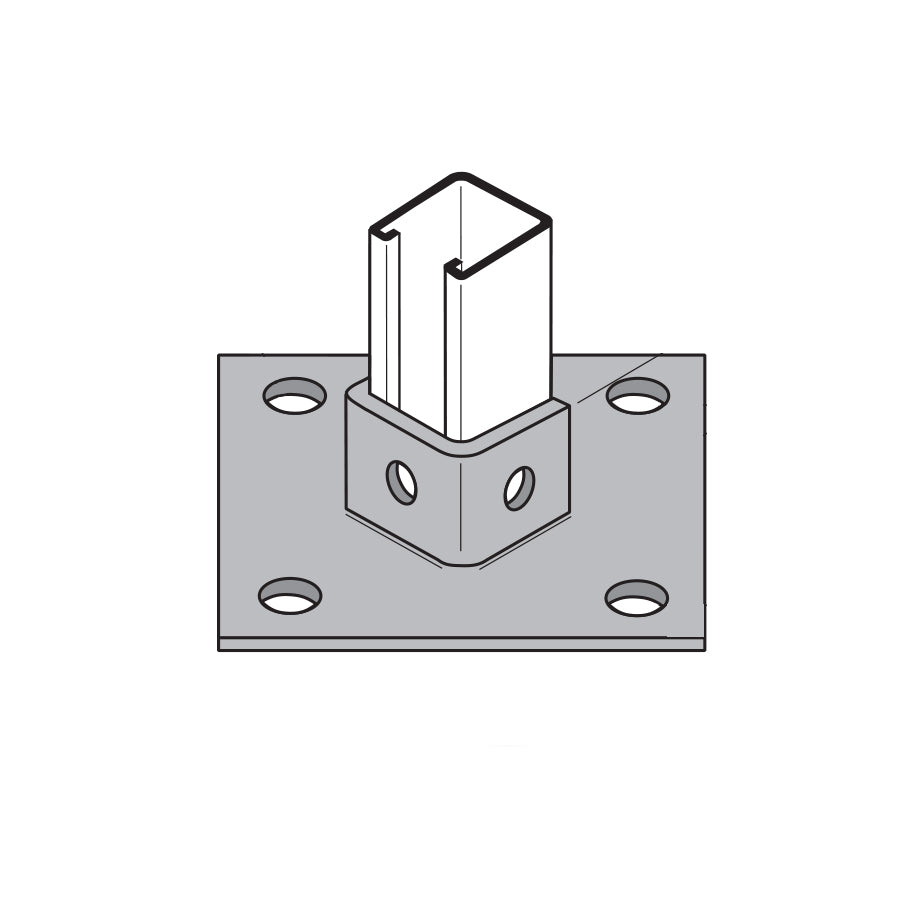 Single Channel Post Base - Electro-Galvanized – Fasteners Plus