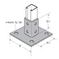 Flexstrut Square Single Channel Post Base Drawing With Dimensions