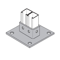 Flexstrut Square Double Channel Post Base Drawing