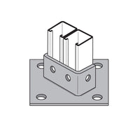 Flexstrut Dual Double Channel Post Base Drawing