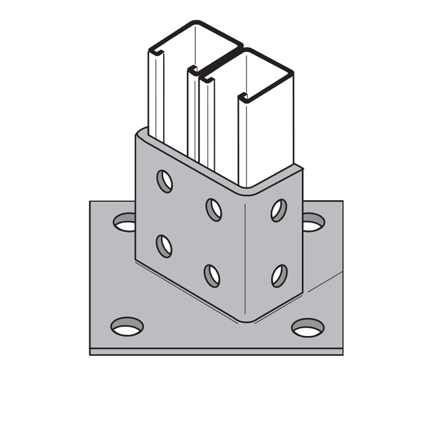 Double Channel Post Base 2Level ElectroGalvanized Fasteners Plus