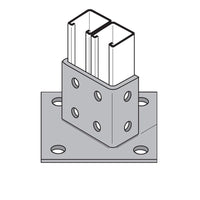 Flexstrut Double Channel Post Base 2-Level Drawing