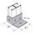 Flexstrut Square Double Channel Post Base 2-Level Drawing With DImensions