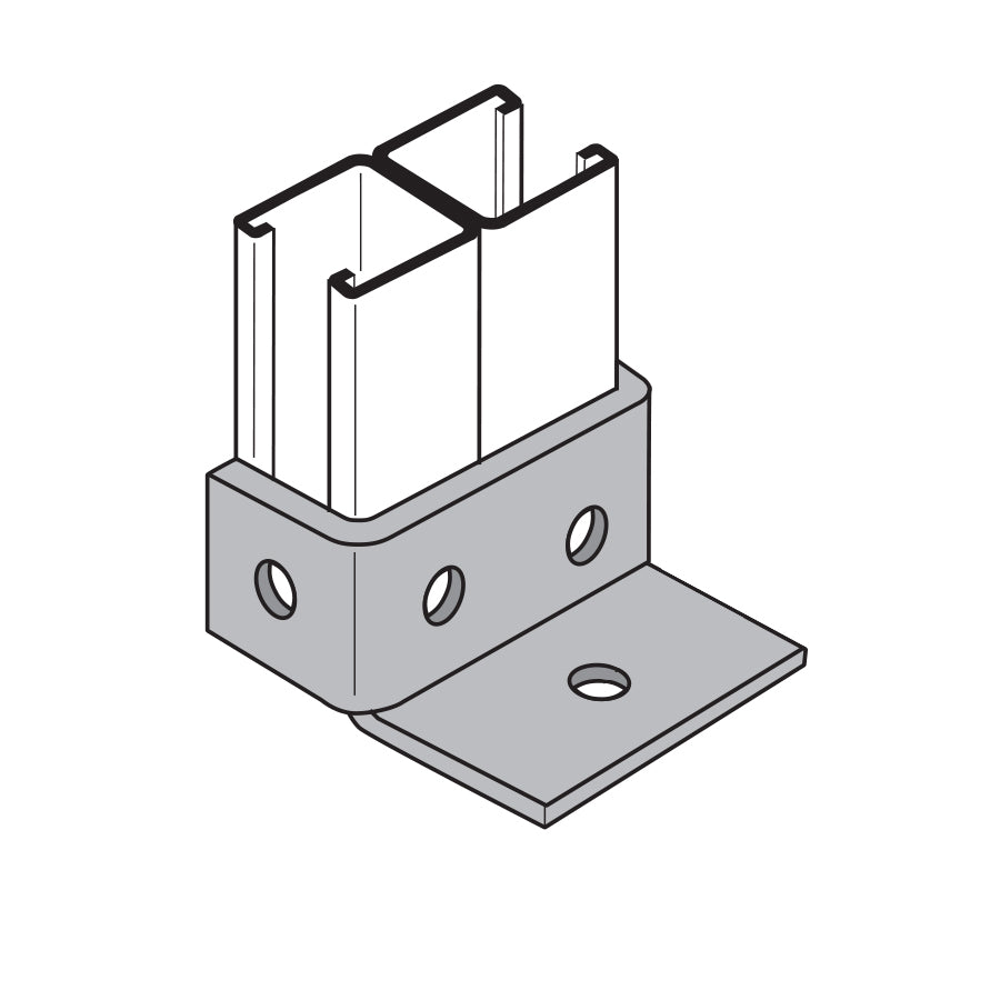 Back-to-Back Channel Post Base - Electro-Galvanized – Fasteners Plus
