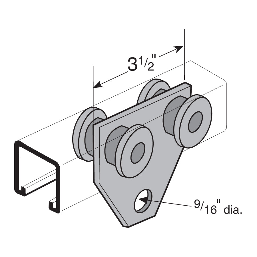 Flexstrut 4 Wheel Trolly Drawing With Dimensions