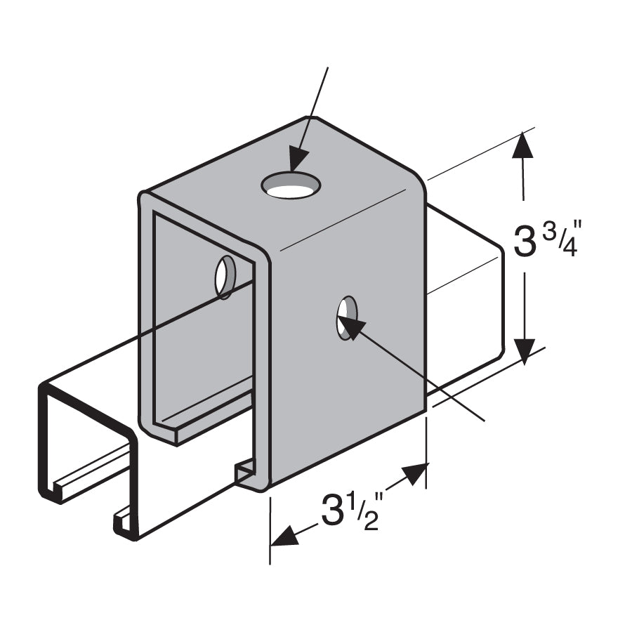 Flexstrut Trolly Beam Joint Support Drawing With Dimensions