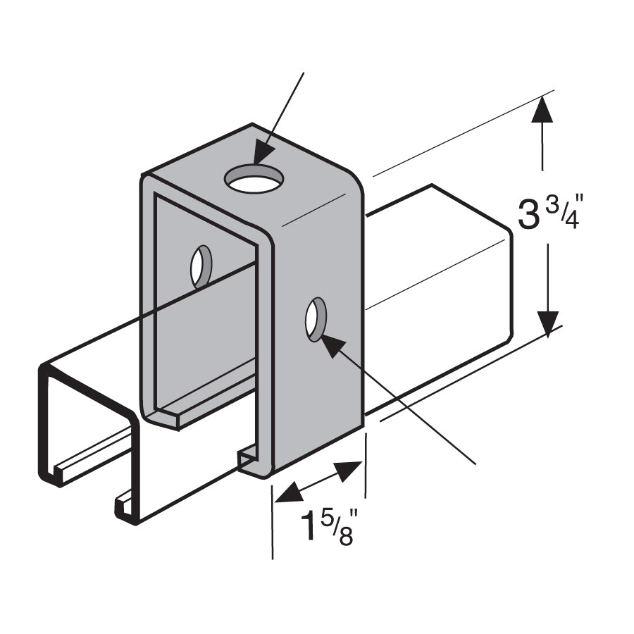 Flexstrut Trolly Beam Intermediate Support Drawing With Dimensions