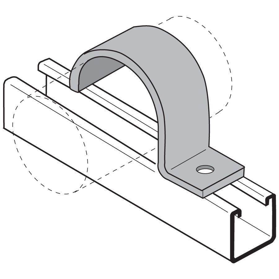 Flextrut 1-Hole Tube Clamp Drawing