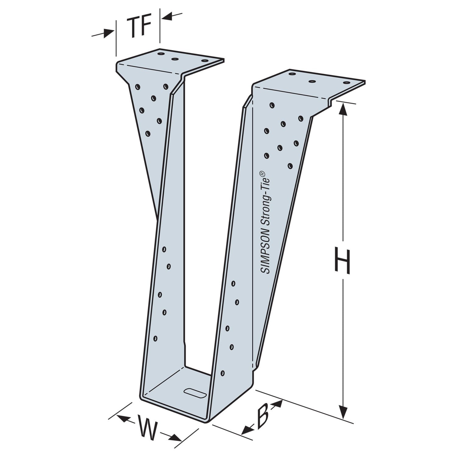 ボールガイhsmt Simpson HB412 Top Flange I-Joist Hanger - G90 Galvanized