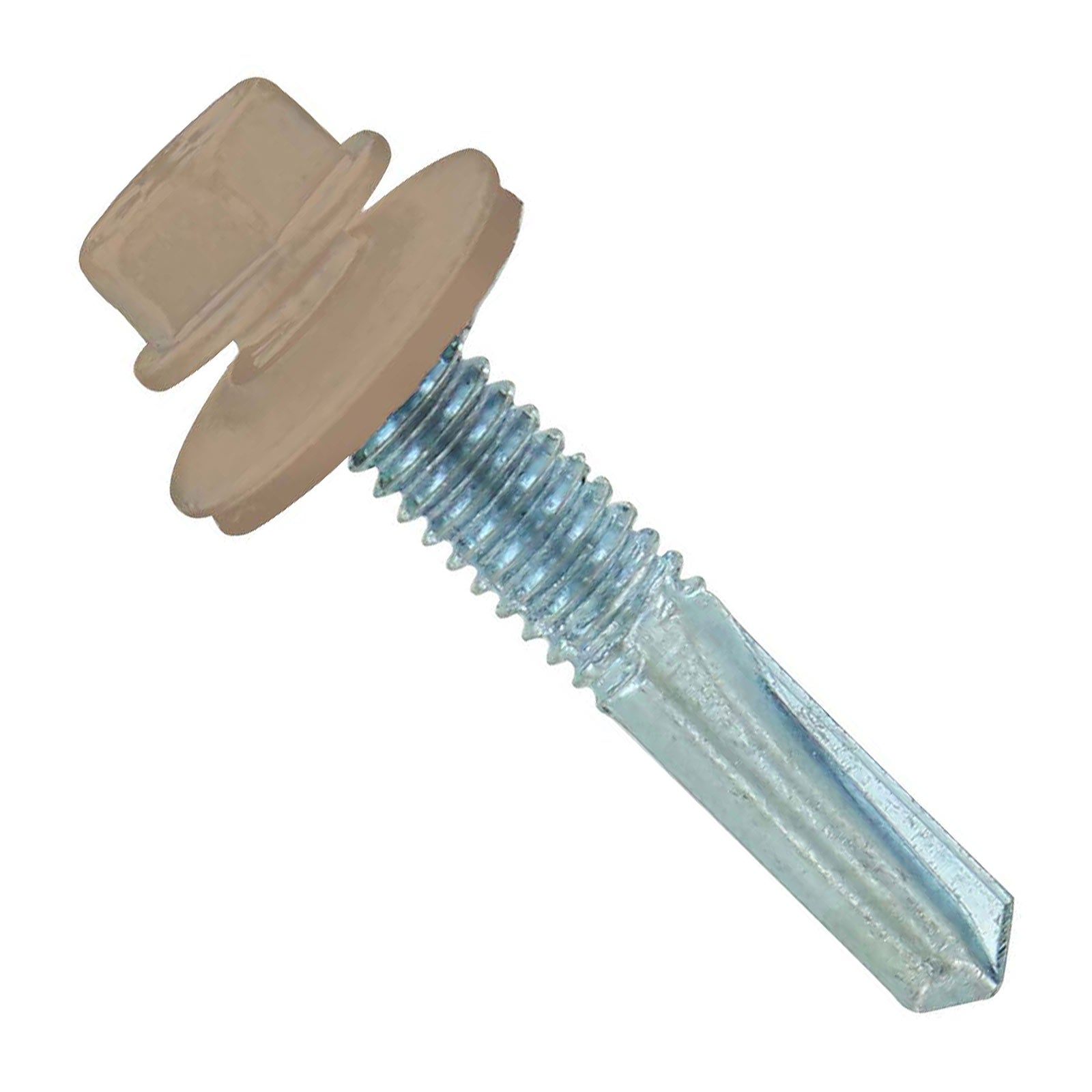 #1224 x 114 inch HG Steelbinder Metal Roofing Screw Tan Pkg 250 image 1 of 2
