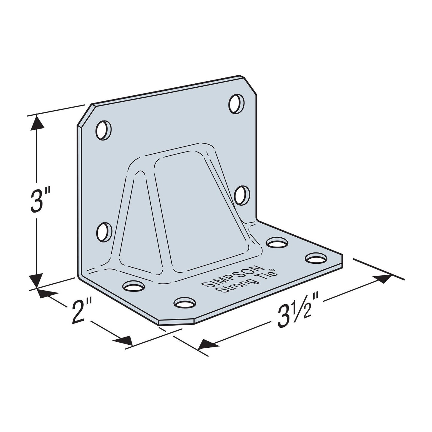 Simpson HGA10KT Hurricane Gusset Angle wScrews G90 Galvanized Pkg 10 image 2 of 2