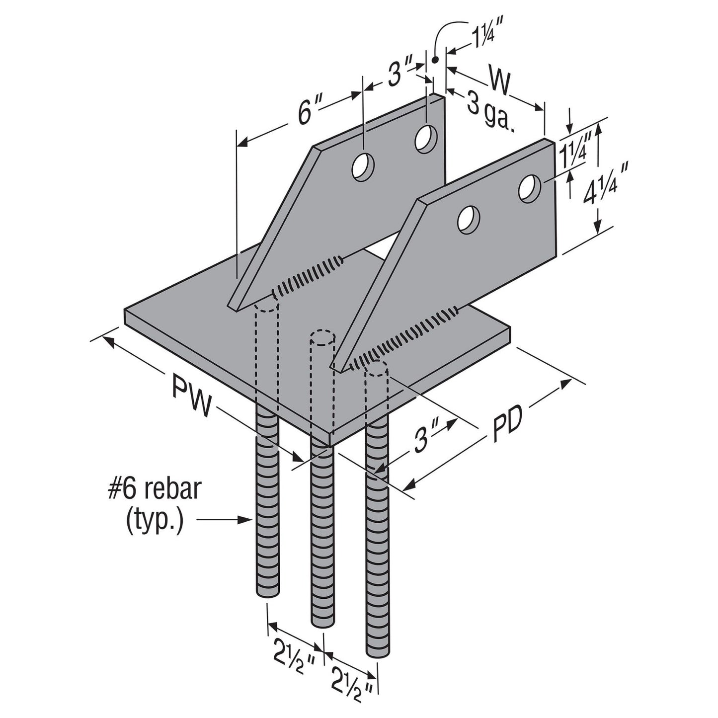 Simpson GLB5B Beam Seat, Gray Paint, Made to Order Non-Returnable