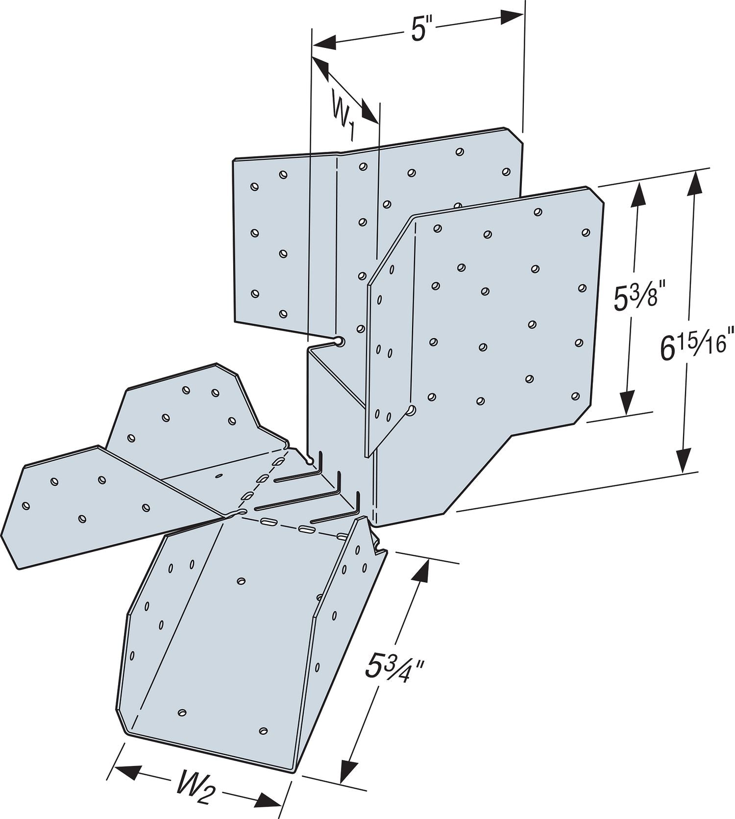 Simpson HHRC44 Hip-Ridge Face-Mount Connector Galvanized illustration - others similar