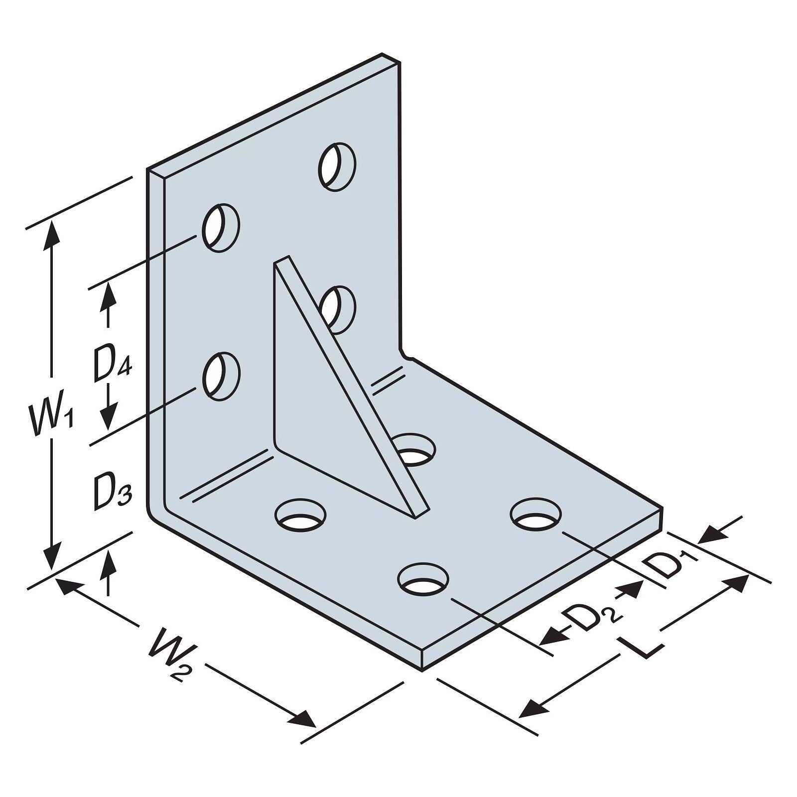 HL Heavy L Angle with Gusset - HL55G shown