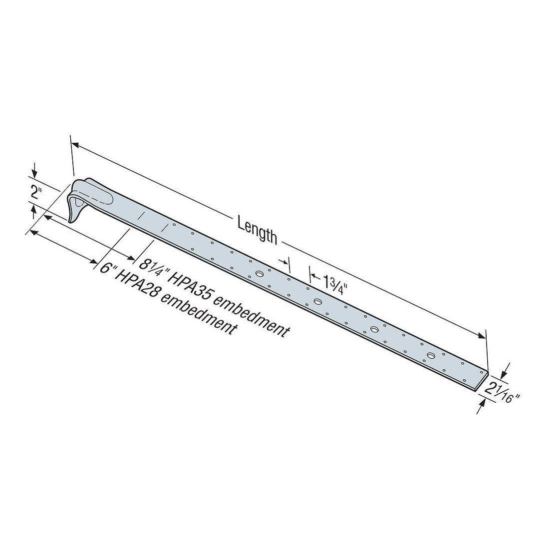 Simpson HPA28 Heavy Purlin Anchor - Callout