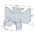 Simpson Ridge Connector Simpson Strong-Tie HRC22 Hip-Ridge Connector - Galvanized – Fasteners Plus