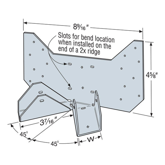 Variable Ridge Connector Simpson Strong-Tie HRC22 Hip-Ridge Connector - Galvanized – Fasteners Plus