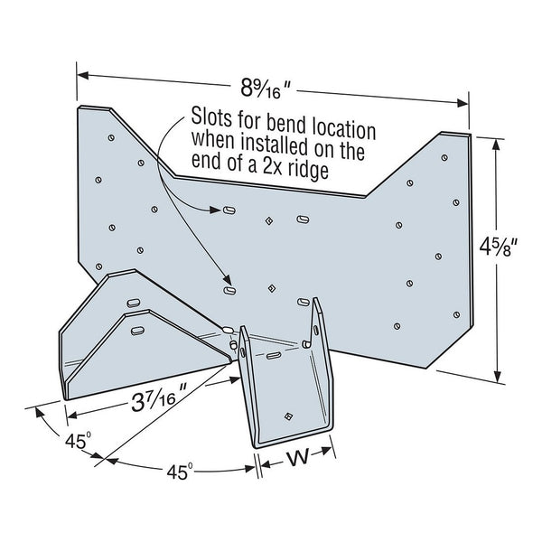 Simpson Ridge Connector Simpson HRC22 Hip-Ridge Connector - Galvanized – Fasteners Plus