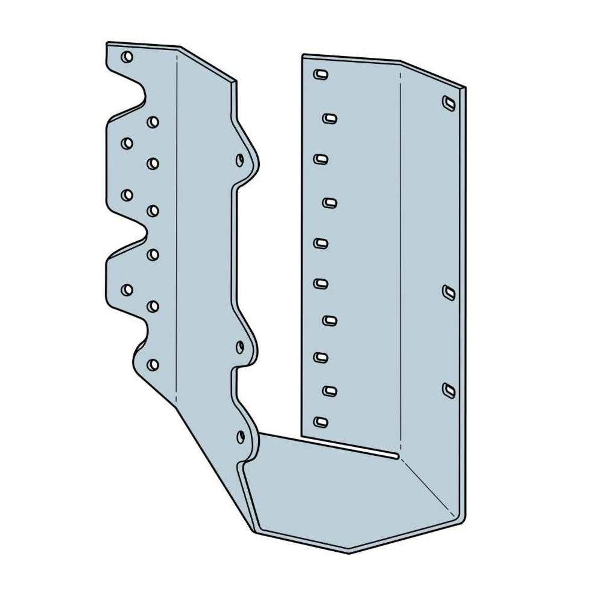 Simpson HSURC214-2 Double 2x14 Concealed Flange Joist Hanger Skewed Right - Galvanized