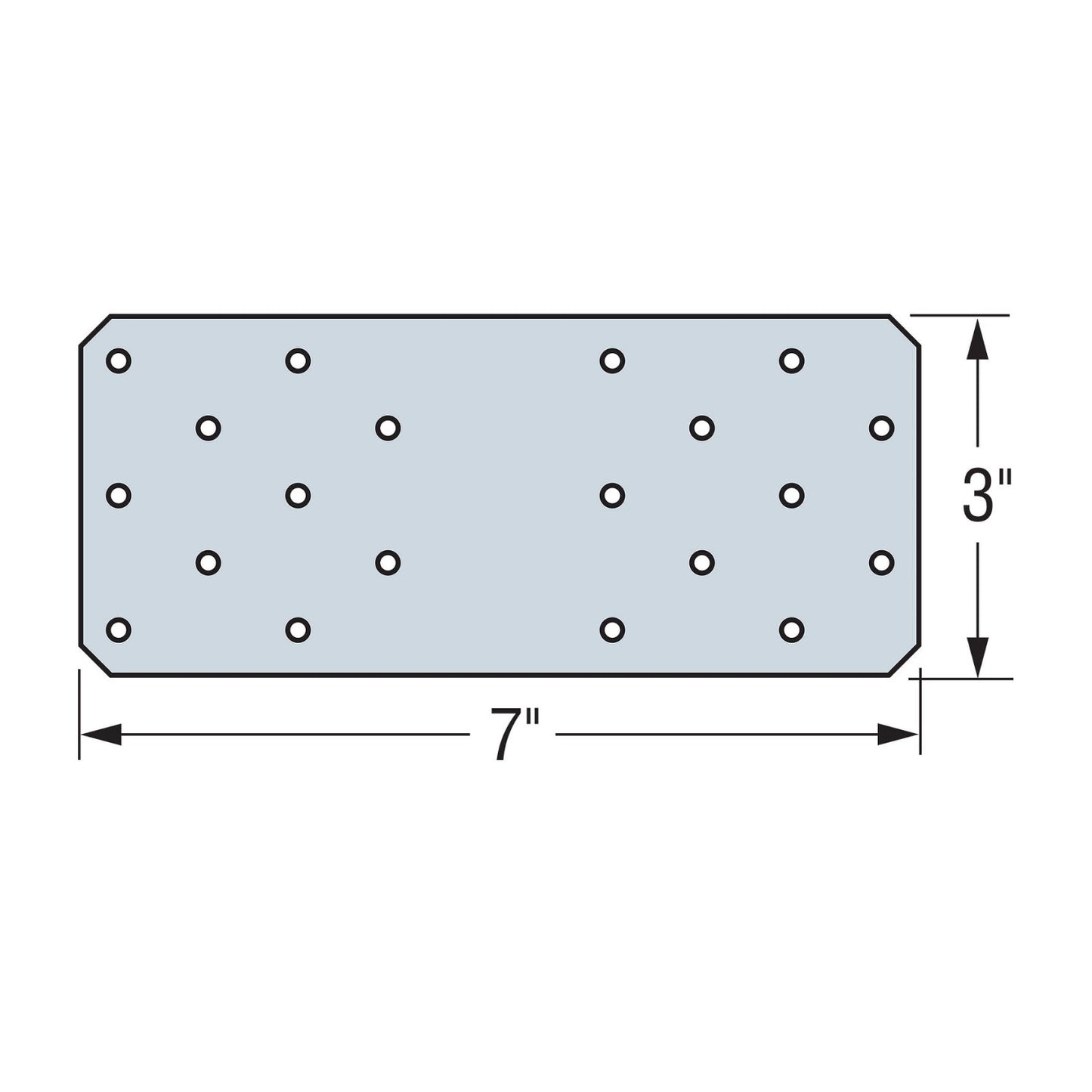 Simpson HTP37Z 3" x 7" Heavy Tie Plate - Zmax Finish