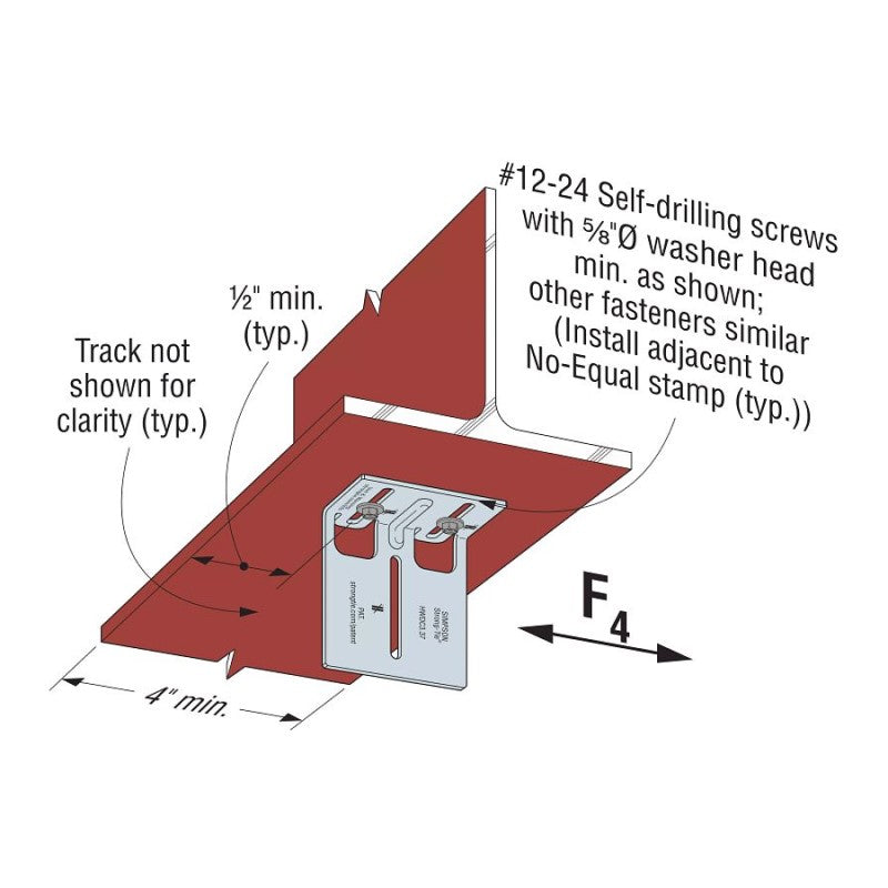 Simpson HWDC3.37-KT25 Head-Of-Wall Drift-Clip Connector, Pkg 25