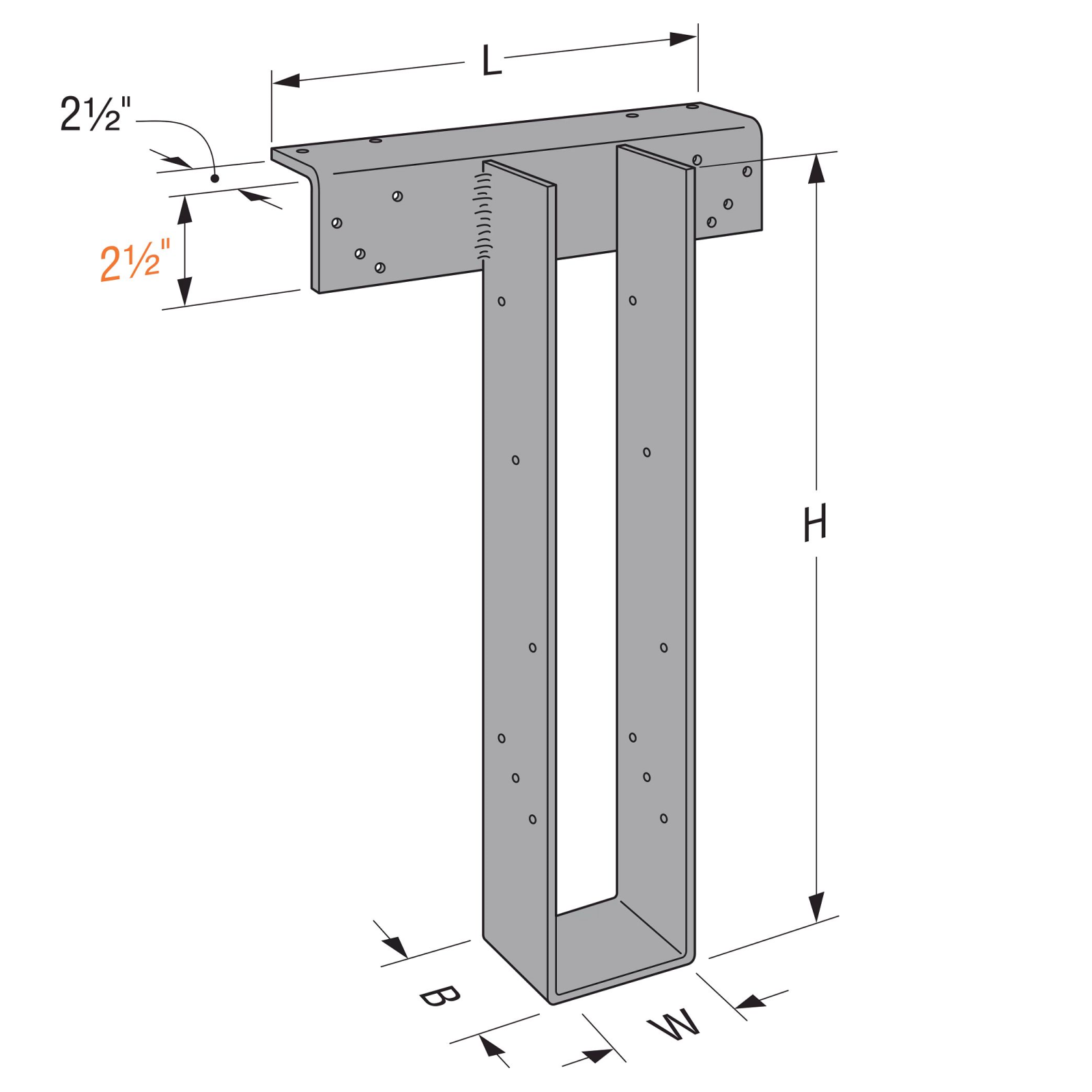 HWPH HIGH-WIND PURLIN HEAVY HANGER ILLUSTRATION