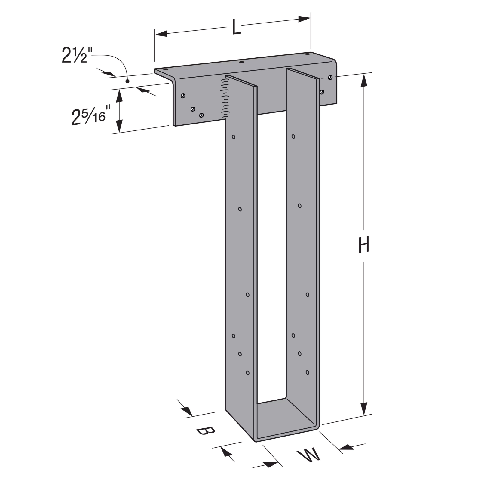 HWP High-Wind Purlin Hanger Illustration