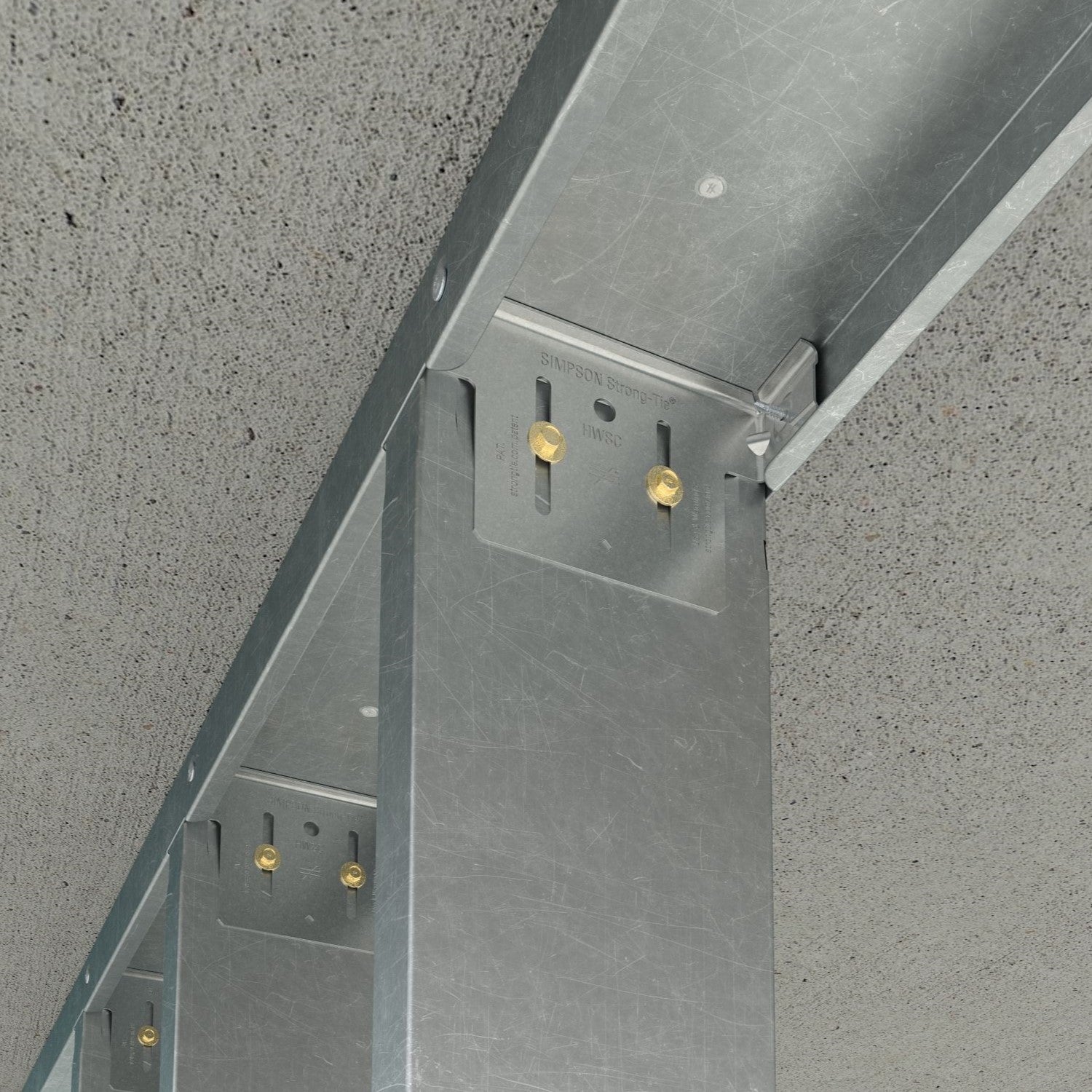 HWSC head-of-wall slide-clip connector installation to concrete decking