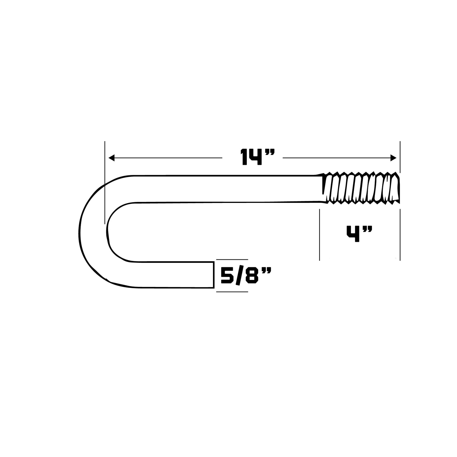 5/8" x 14" Concrete J-Bolt