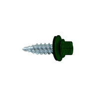#12 x 34 inch Kwikseal Woodbinder Metal Roofing Stitch Screw Forest Green Pkg 250 image 1 of 2