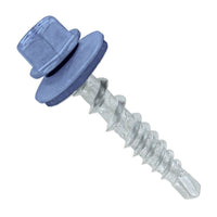 #10 X 1 inch Kwikseal Woodbinder Metal Roofing Screw Blue Pkg 250