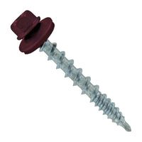 #10 X 112 inch Kwikseal Woodbinder Metal Roofing Screw Burgundy Pkg 250